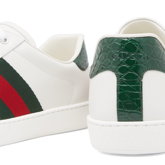 Gucci: New Ace Leather Sneakers With Web Detail - Picture 2 of 16